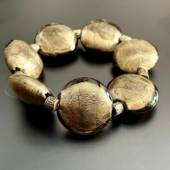 4 for $20 SALE Taupe Glass Beaded Bracelet - Picture 1 of 5
